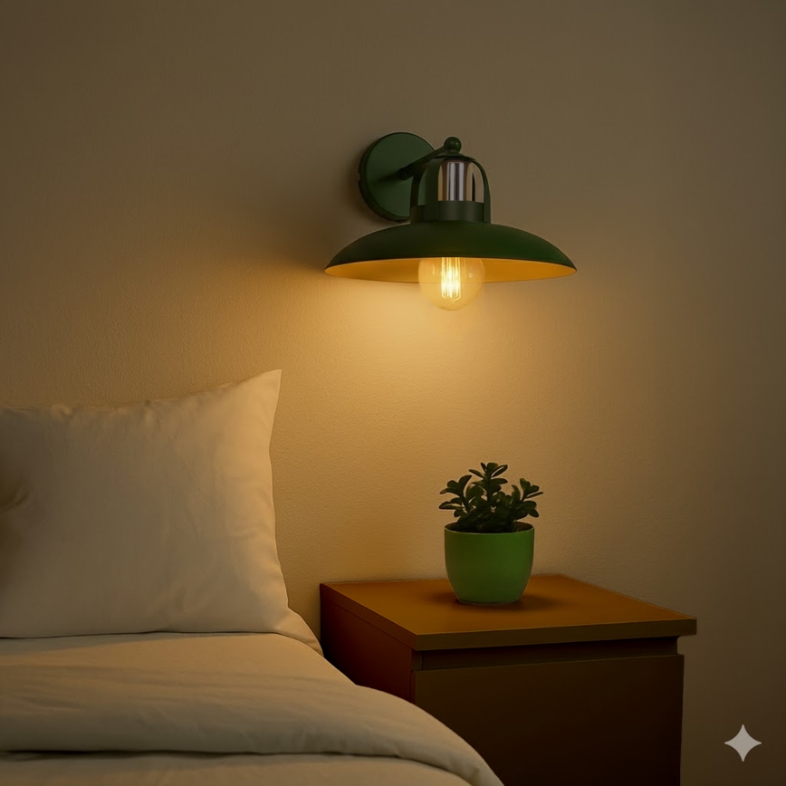 Brilagi - LED Sieninis šviestuvas FLAMENGO 1xE27/60W/230V žalia