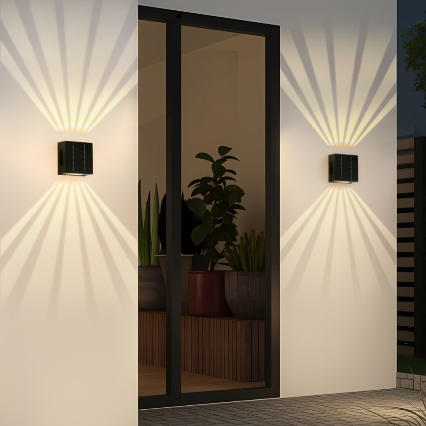 Brilagi - LED sieninis šviestuvas, įkraunamas saulės energija BLOCK LED/2W/3,7V IP44