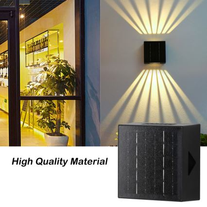 Brilagi - LED sieninis šviestuvas, įkraunamas saulės energija BLOCK LED/2W/3,7V IP44