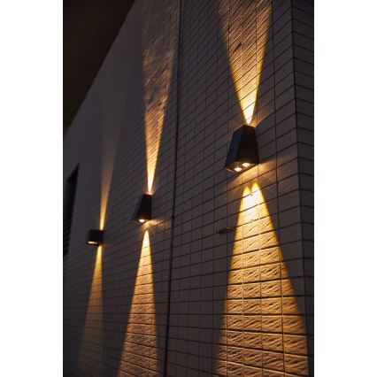 Brilagi - LED sieninis šviestuvas, įkraunamas saulės energija PYRAMID LED/2W/3,2V 1300 mAh IP54