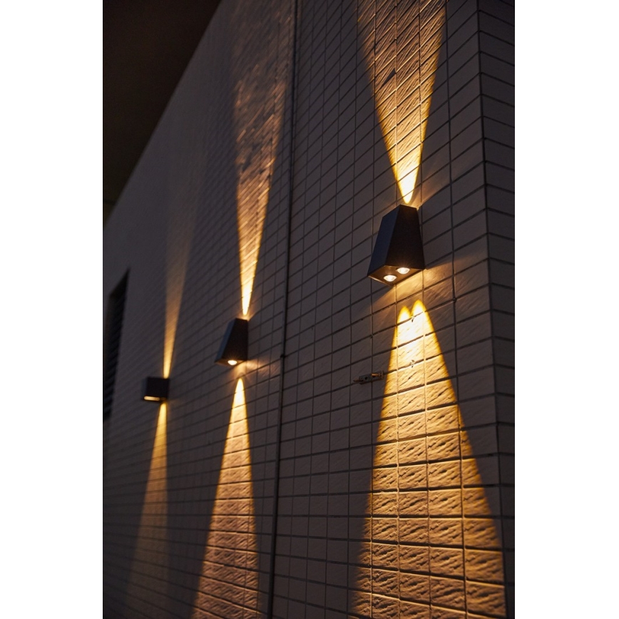 Brilagi - LED sieninis šviestuvas, įkraunamas saulės energija PYRAMID LED/2W/3,2V 1300 mAh IP54