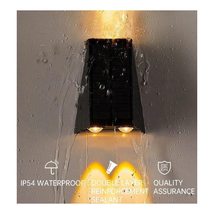Brilagi - LED sieninis šviestuvas, įkraunamas saulės energija PYRAMID LED/2W/3,2V 1300 mAh IP54