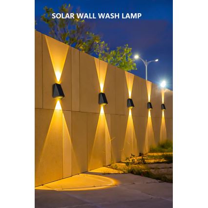 Brilagi - LED sieninis šviestuvas, įkraunamas saulės energija PYRAMID LED/2W/3,2V 1300 mAh IP54