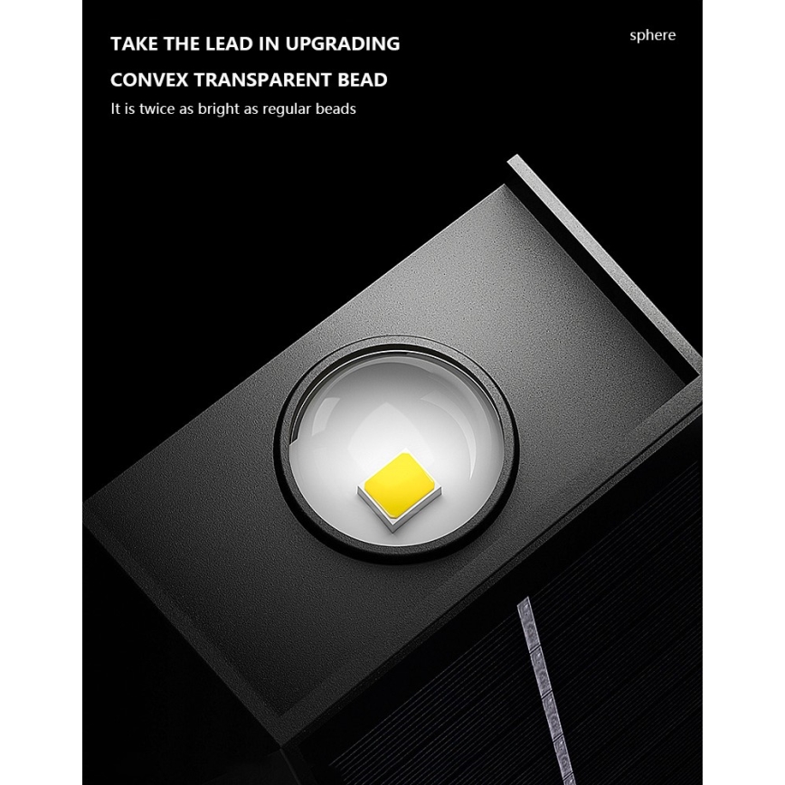 Brilagi - LED sieninis šviestuvas, įkraunamas saulės energija PYRAMID LED/2W/3,2V 1300 mAh IP54