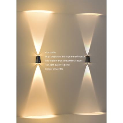 Brilagi - LED sieninis šviestuvas, įkraunamas saulės energija PYRAMID LED/2W/3,2V 1300 mAh IP54