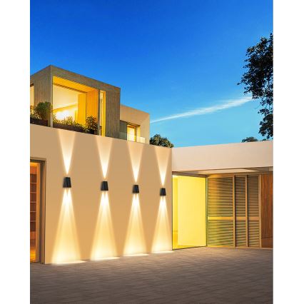 Brilagi - LED sieninis šviestuvas, įkraunamas saulės energija PYRAMID LED/2W/3,2V 1300 mAh IP54