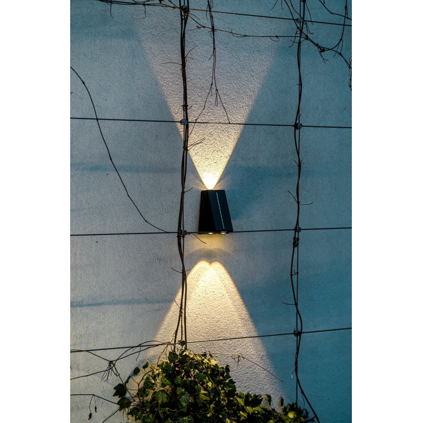 Brilagi - LED sieninis šviestuvas, įkraunamas saulės energija PYRAMID LED/2W/3,2V 1300 mAh IP54