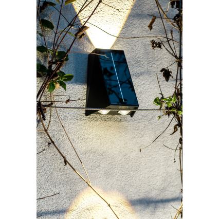 Brilagi - LED sieninis šviestuvas, įkraunamas saulės energija PYRAMID LED/2W/3,2V 1300 mAh IP54