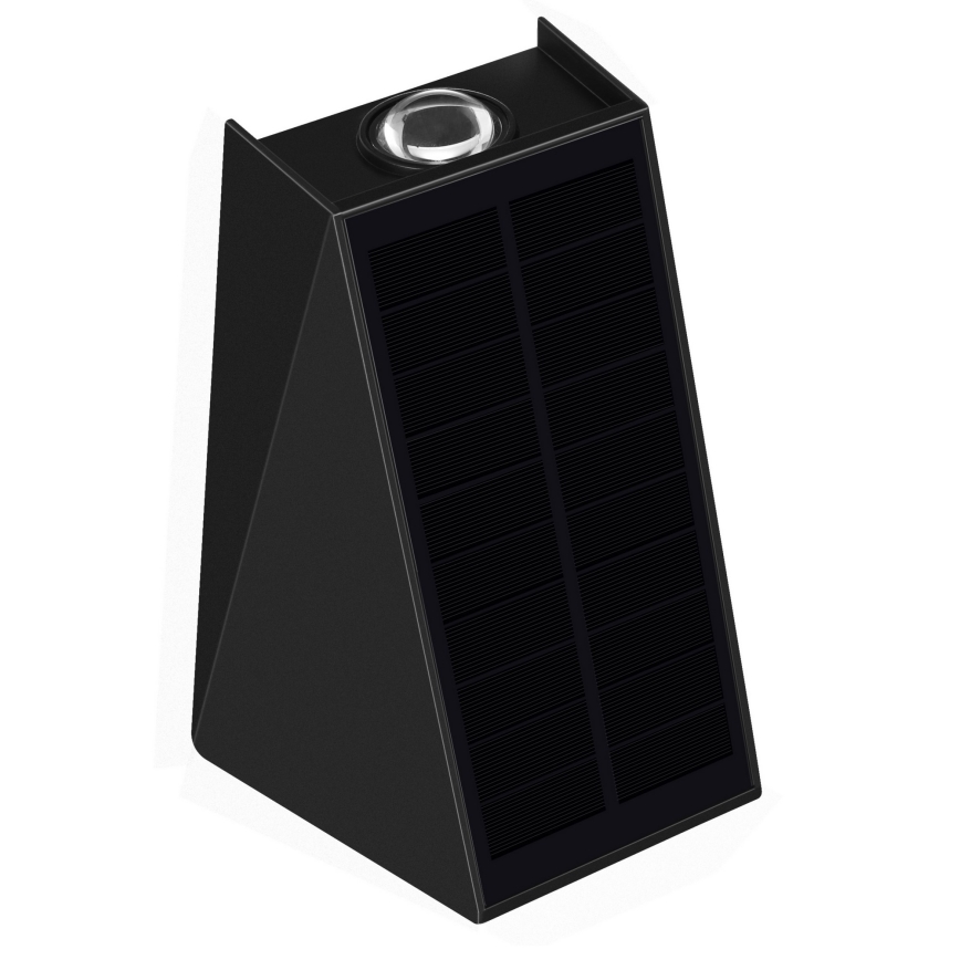Brilagi - LED sieninis šviestuvas, įkraunamas saulės energija PYRAMID LED/2W/3,2V 1300 mAh IP54