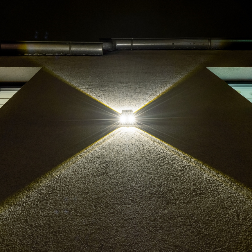 Brilagi - LED sieninis šviestuvas, įkraunamas saulės energija PYRAMID LED/2W/3,2V 1300 mAh IP54