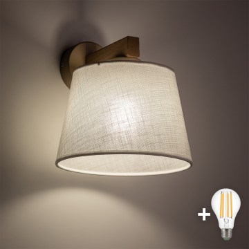 BRILAGI - LED Sieninis šviestuvas LATTE SABIA 1xE27/15W/230V pušis/balta