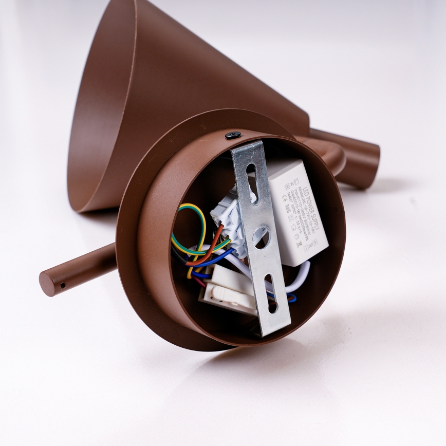 Brilagi - LED sieninis šviestuvas LUCERA LED/3W/230V ruda