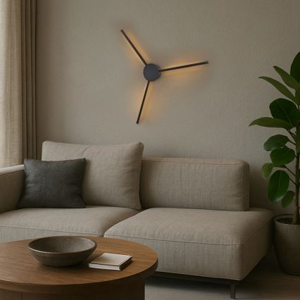Brilagi - LED sieninis šviestuvas LUGO TRE LED/14W/230V juoda
