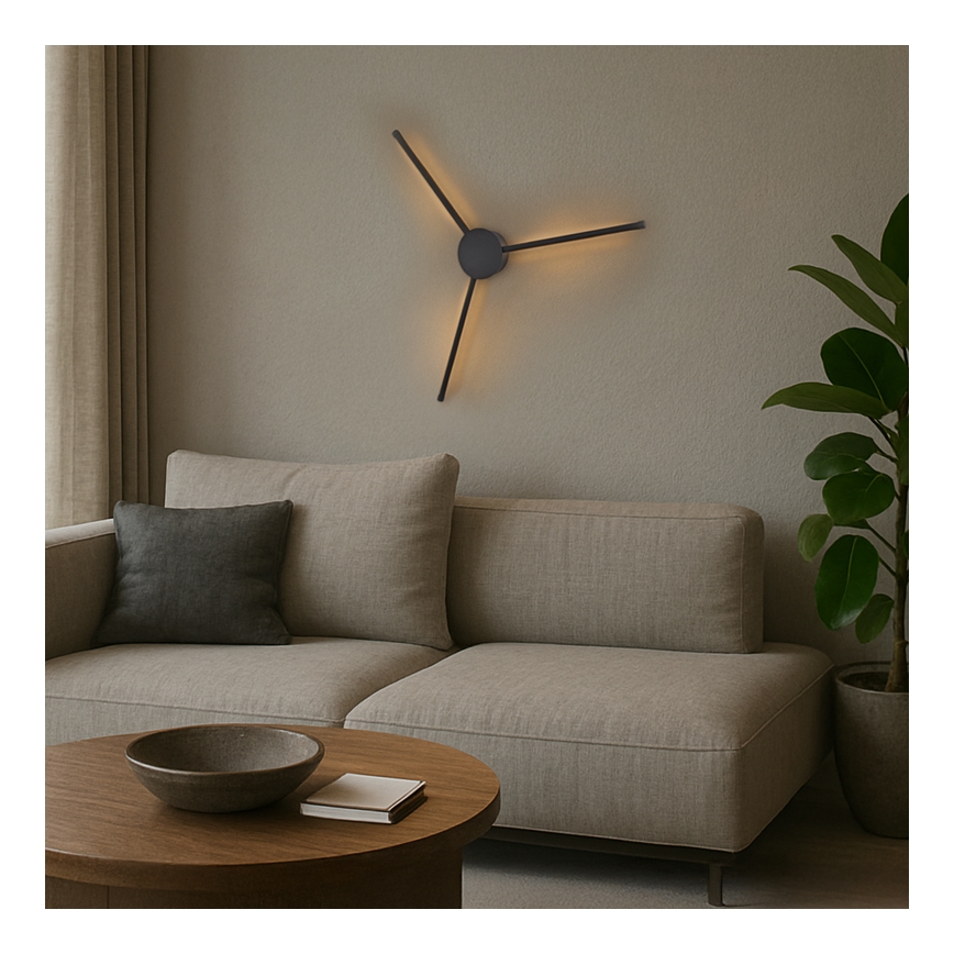 Brilagi - LED sieninis šviestuvas LUGO TRE LED/14W/230V juoda