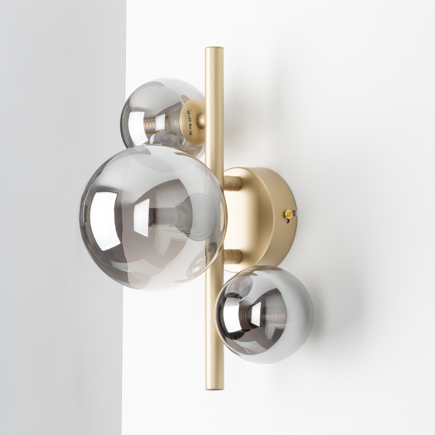 Brilagi - LED sieninis šviestuvas MILLA 3xG9/3W/230V auksas/dūminis