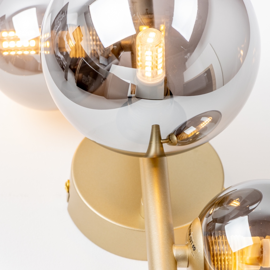 Brilagi - LED sieninis šviestuvas MILLA 3xG9/3W/230V auksas/dūminis