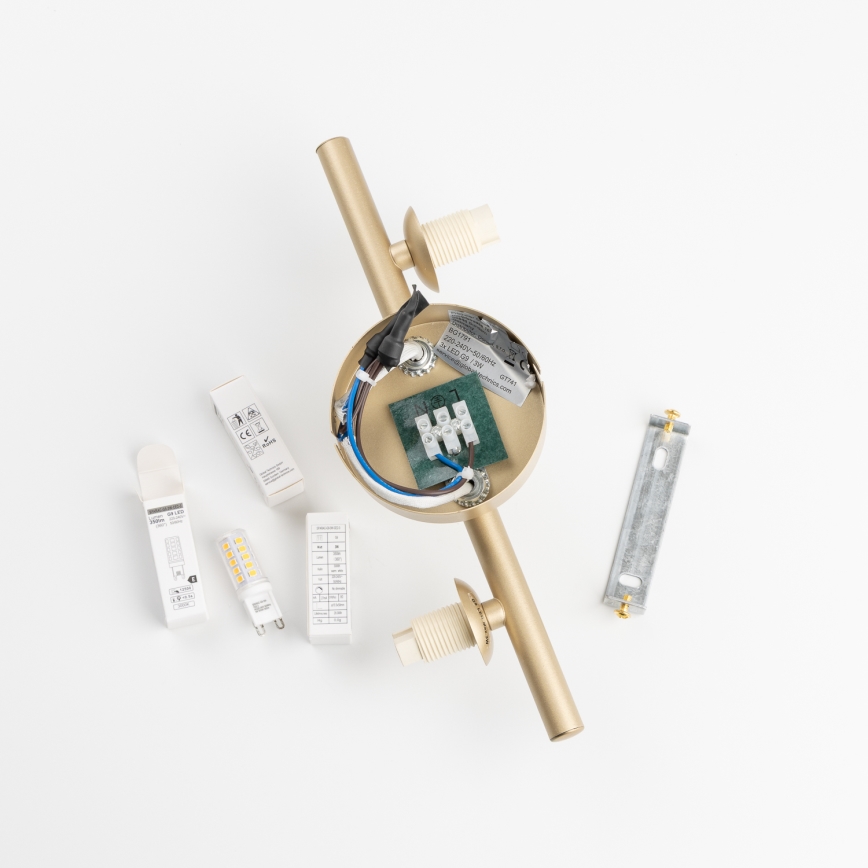 Brilagi - LED sieninis šviestuvas MILLA 3xG9/3W/230V auksas/dūminis