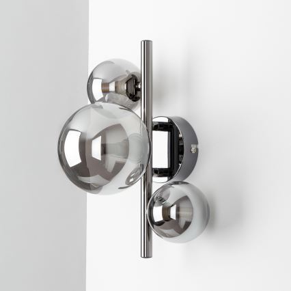 Brilagi - LED sieninis šviestuvas MILLA 3xG9/3W/230V blizgus chromas/dūminis