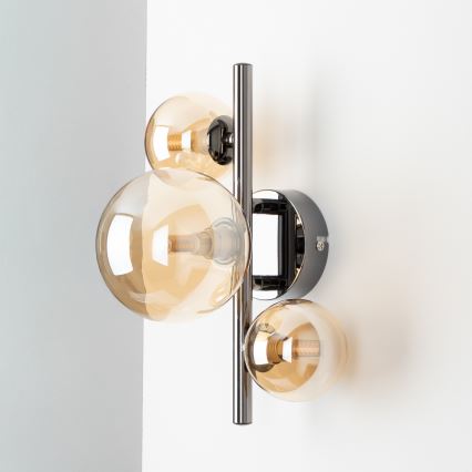 Brilagi - LED sieninis šviestuvas MILLA 3xG9/3W/230V juodas chromas/auksas