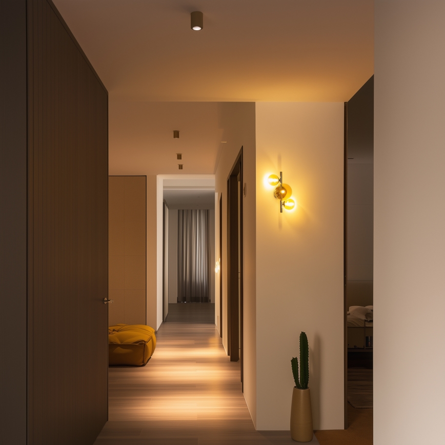 Brilagi - LED sieninis šviestuvas MILLA 3xG9/3W/230V juodas chromas/auksas