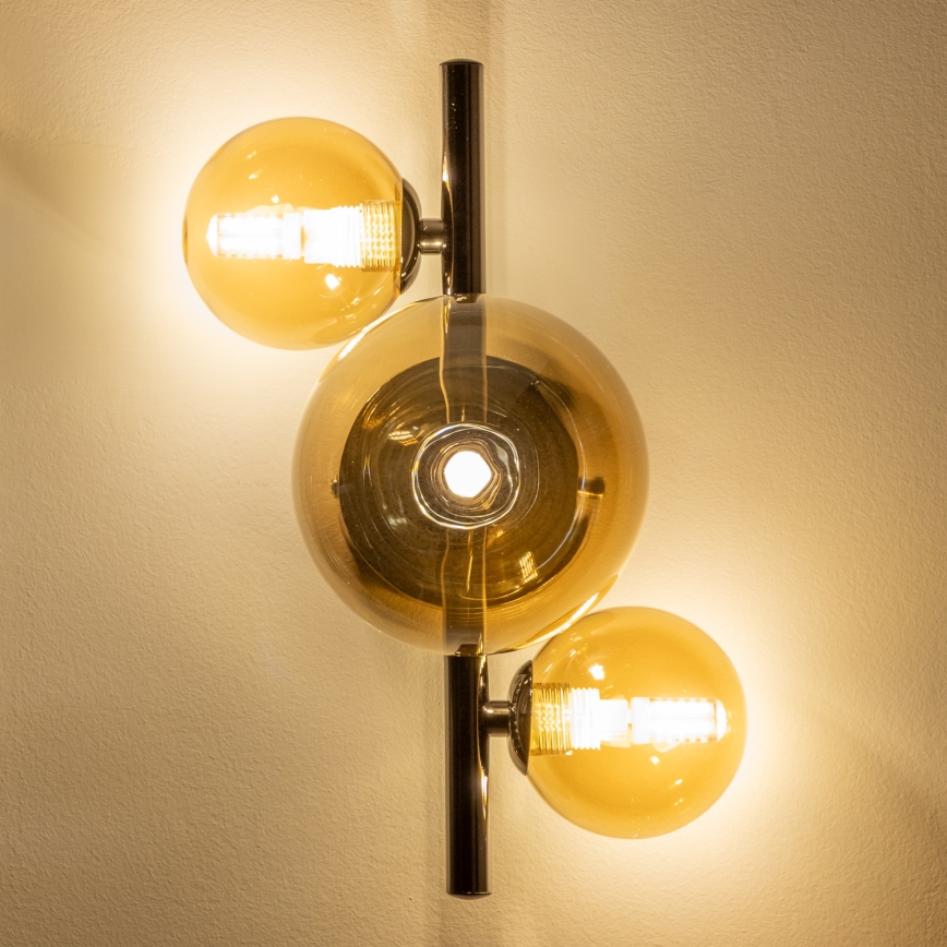 Brilagi - LED sieninis šviestuvas MILLA 3xG9/3W/230V juodas chromas/auksas