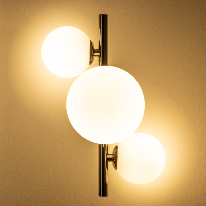 Brilagi - LED sieninis šviestuvas MILLA 3xG9/3W/230V juodas chromas/balta