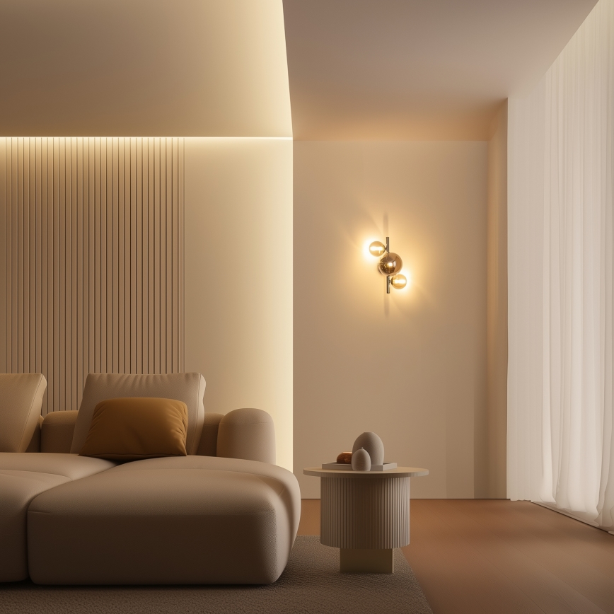 Brilagi - LED sieninis šviestuvas MILLA 3xG9/3W/230V juodas chromas/dūminis