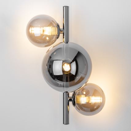 Brilagi - LED sieninis šviestuvas MILLA 3xG9/3W/230V juodas chromas/dūminis