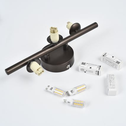 Brilagi - LED sieninis šviestuvas MILLA 3xG9/3W/230V ruda/dūminė ruda