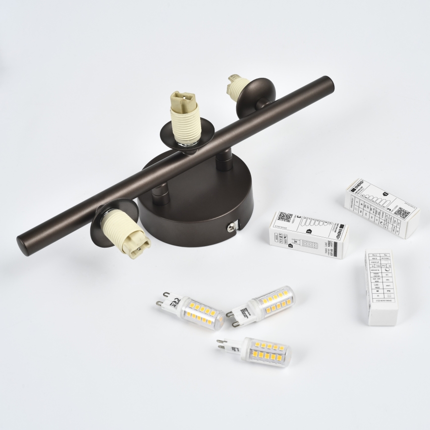 Brilagi - LED sieninis šviestuvas MILLA 3xG9/3W/230V ruda/dūminė ruda