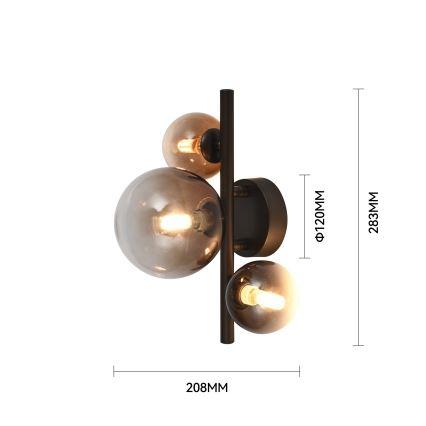 Brilagi - LED sieninis šviestuvas MILLA 3xG9/3W/230V ruda/dūminė ruda