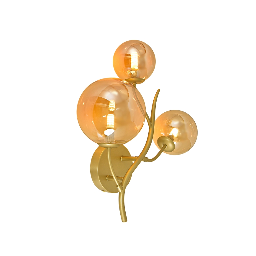 Brilagi - LED sieninis šviestuvas MISTEL 3xG9/3W/230V auksas