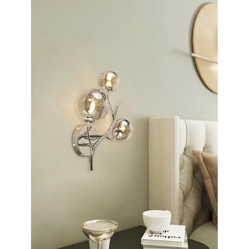 Brilagi - LED sieninis šviestuvas MISTEL 3xG9/3W/230V blizgus chromas/dūminis