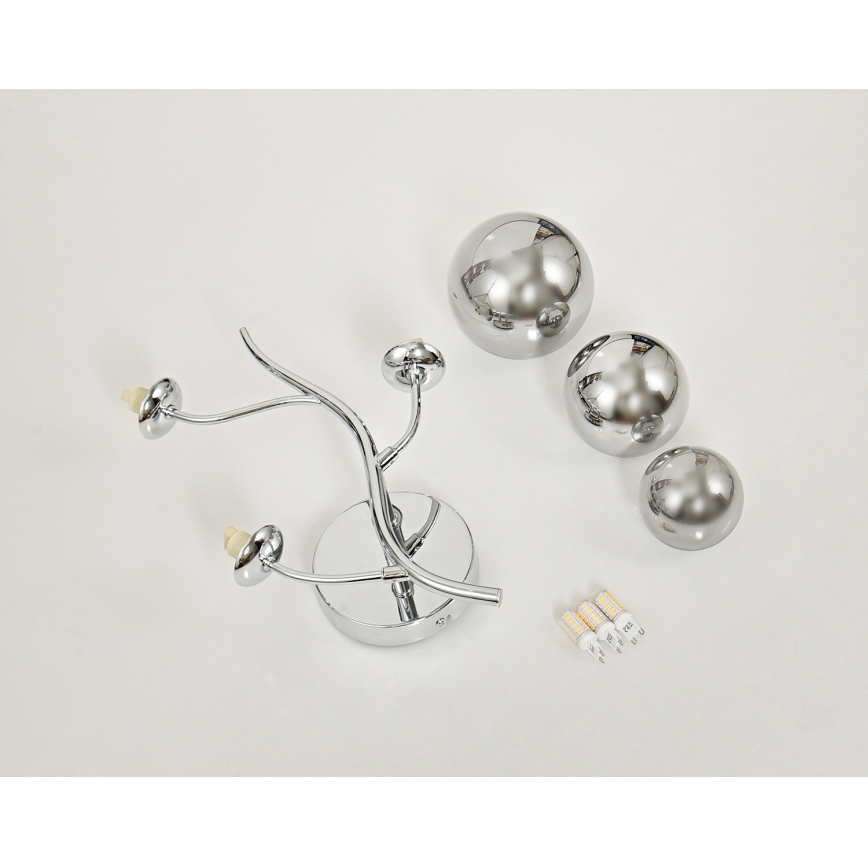 Brilagi - LED sieninis šviestuvas MISTEL 3xG9/3W/230V blizgus chromas/dūminis