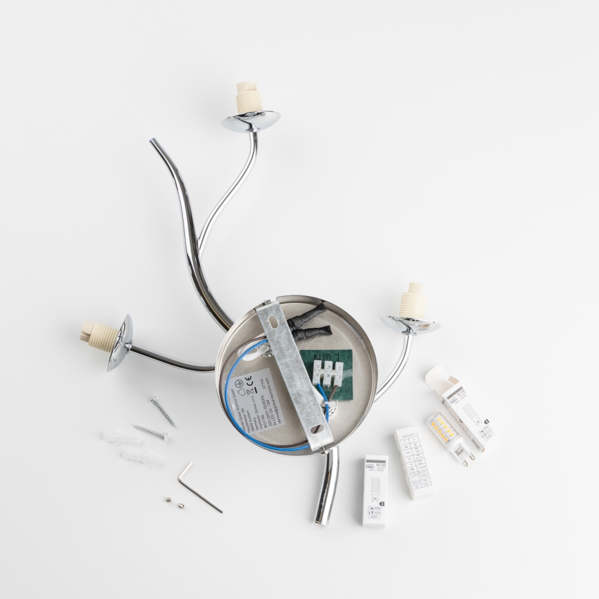 Brilagi - LED sieninis šviestuvas MISTEL 3xG9/3W/230V blizgus chromas/dūminis