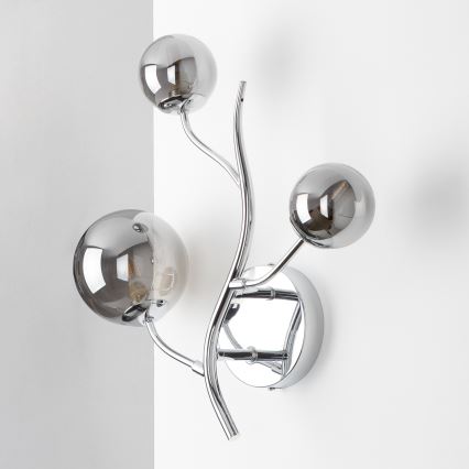 Brilagi - LED sieninis šviestuvas MISTEL 3xG9/3W/230V juodas chromas/dūminis