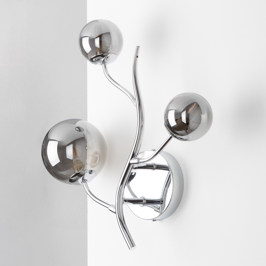 Brilagi - LED sieninis šviestuvas MISTEL 3xG9/3W/230V juodas chromas/dūminis