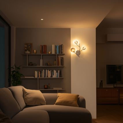 Brilagi - LED sieninis šviestuvas MISTEL 3xG9/3W/230V juodas chromas/dūminis