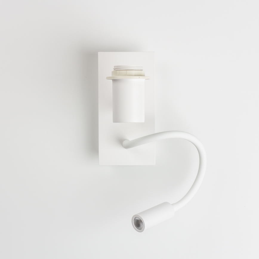 Brilagi - LED Lankstus sieninis šviestuvas NUBILA 1xE27/25W/230V + LED/3W balta/juoda