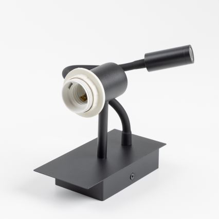 Brilagi - LED Lankstus sieninis šviestuvas NUBILA 1xE27/25W/230V + LED/3W juoda/ruda