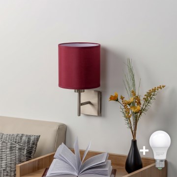 BRILAGI - LED sieninis šviestuvas NUBILA 1xE27/60W/230V matinis chromas/pompejiška raudona
