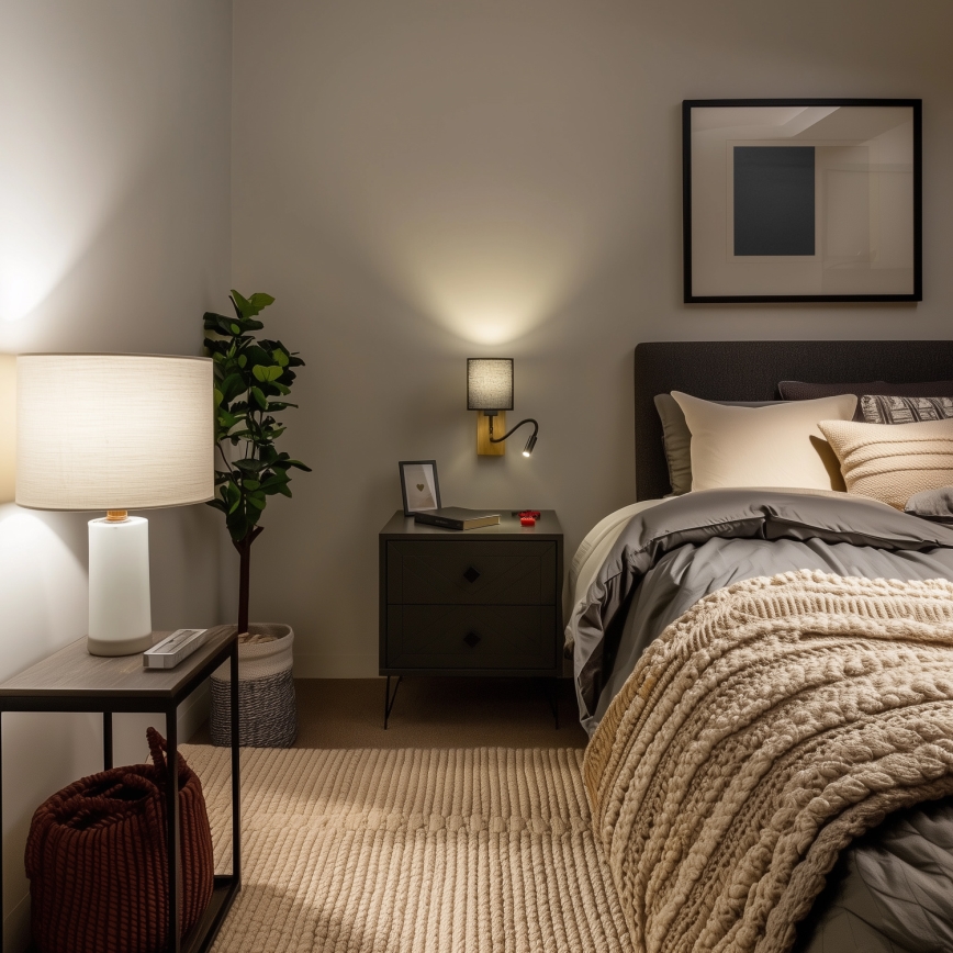 Brilagi - LED Lankstus sieninis šviestuvas NUBILA WOOD 1xE27/25W/230V + LED/3W ąžuolas/juoda