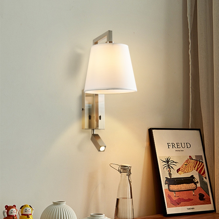 Brilagi - LED sieninis šviestuvas RAYA 1xE14/40W/230V + LED/3W balta/matinis chromas