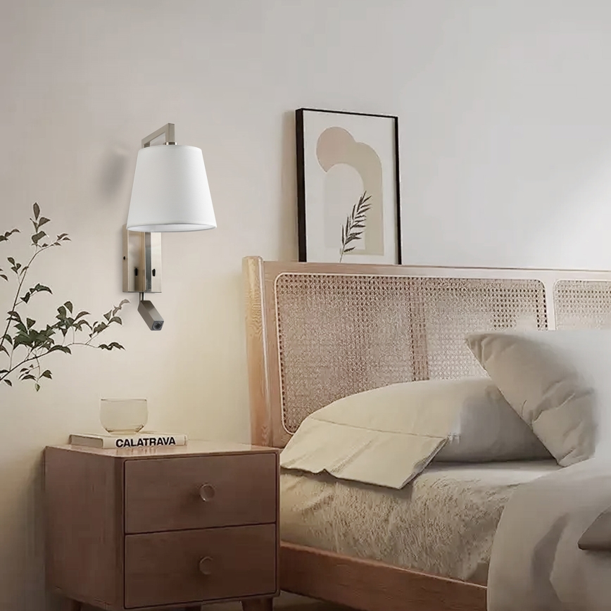 Brilagi - LED sieninis šviestuvas RAYA 1xE14/40W/230V + LED/3W balta/matinis chromas
