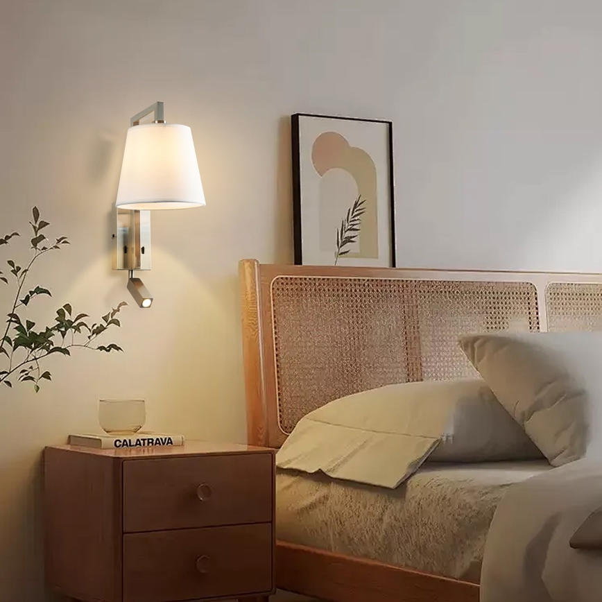 Brilagi - LED sieninis šviestuvas RAYA 1xE14/40W/230V + LED/3W balta/matinis chromas