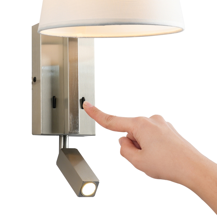 Brilagi - LED sieninis šviestuvas RAYA 1xE14/40W/230V + LED/3W balta/matinis chromas