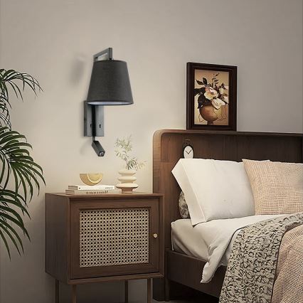 Brilagi - LED sieninis šviestuvas RAYAS 1xE14/40W/230V + LED/3W juoda