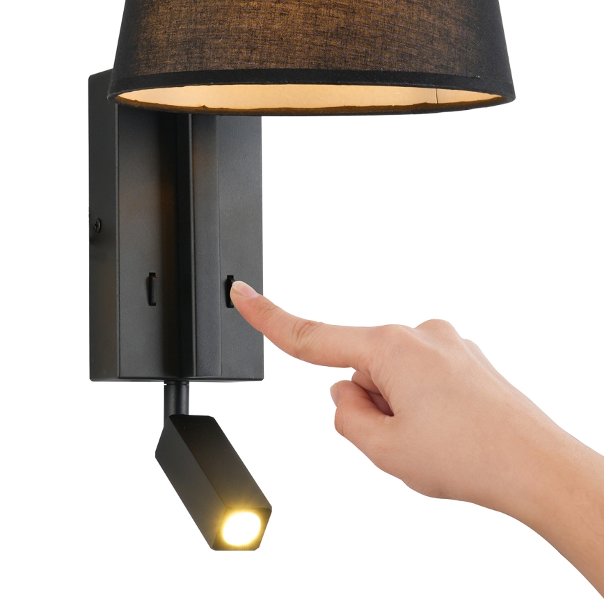 Brilagi - LED sieninis šviestuvas RAYAS 1xE14/40W/230V + LED/3W juoda