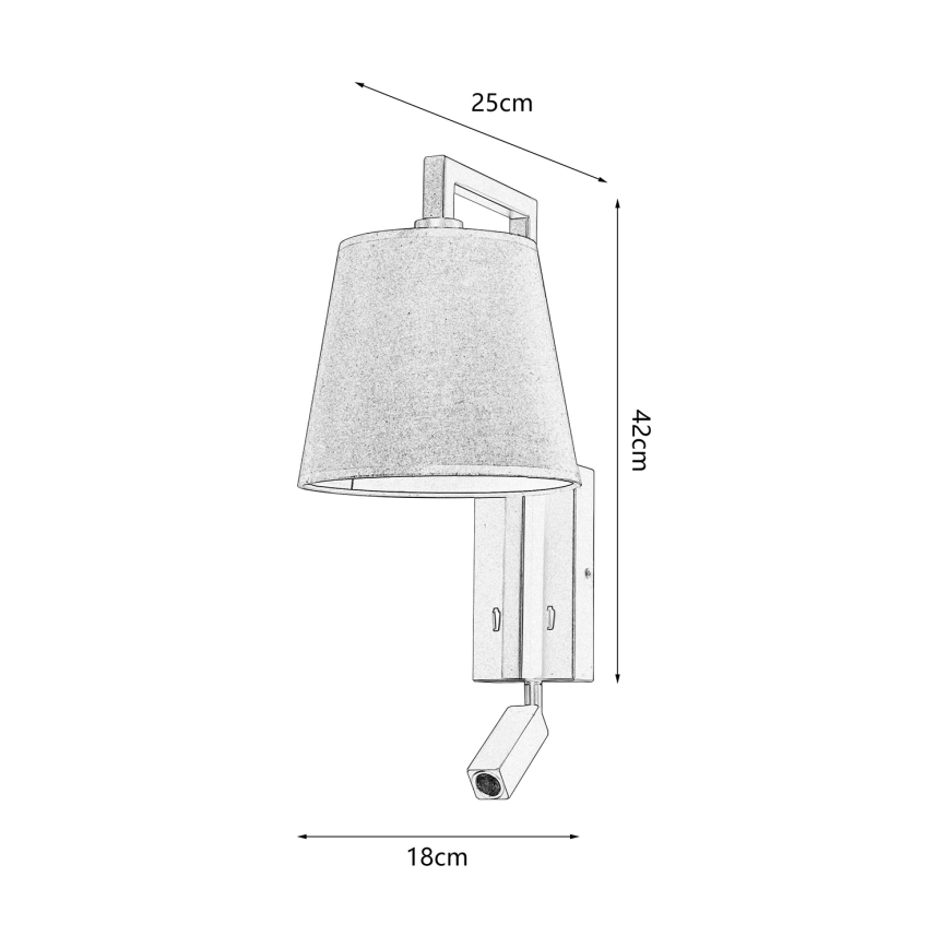 Brilagi - LED sieninis šviestuvas RAYAS 1xE14/40W/230V + LED/3W juoda