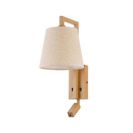 Brilagi - LED sieninis šviestuvas RAYAS 1xE14/40W/230V + LED/3W linas/smėlio spalva